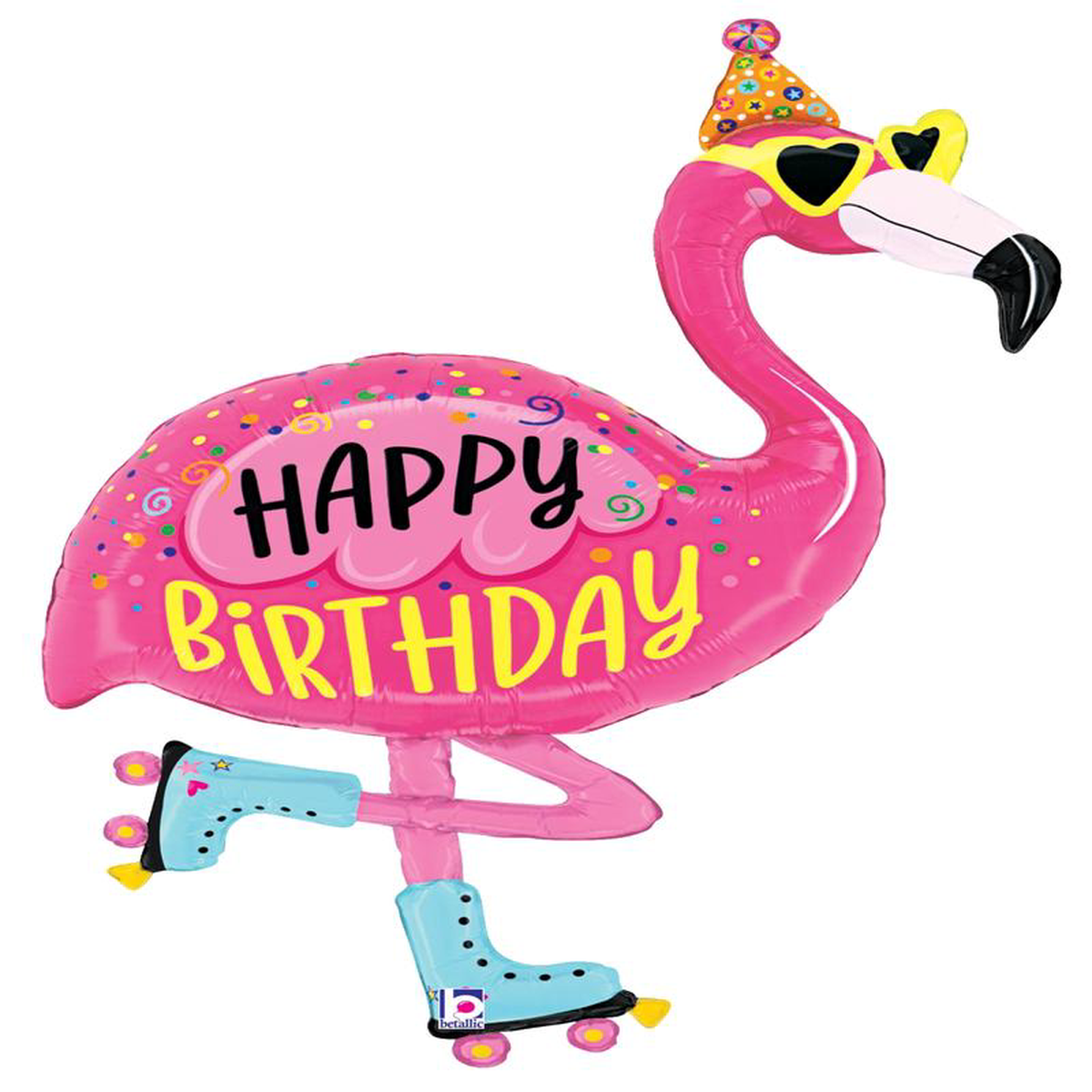Betallic Flamingo Birthday 42 inch Foil Balloon 1ct