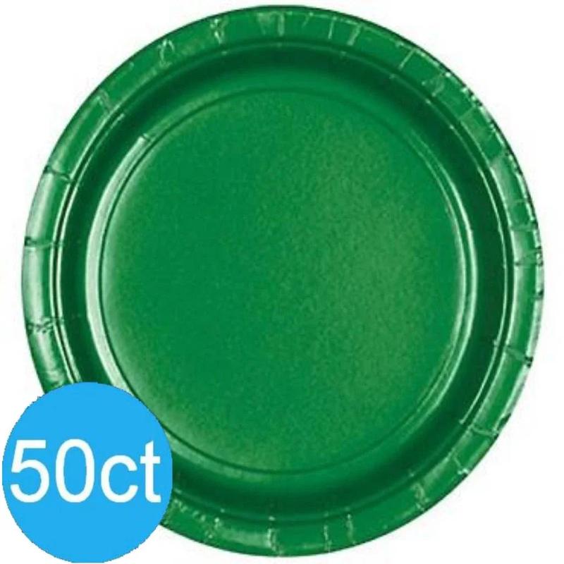 Festive Green Dinner Paper Plates 10″ | 50ct