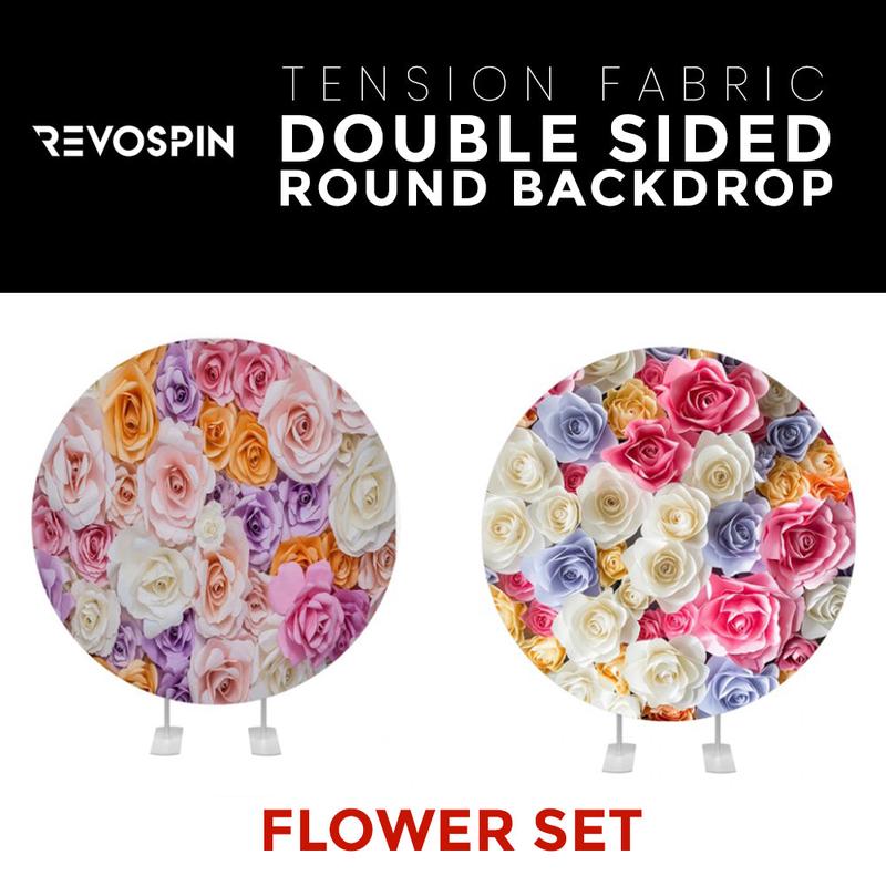 Flower Set-30 Double Sided Round Tension Fabric Photo Booth Backdrop