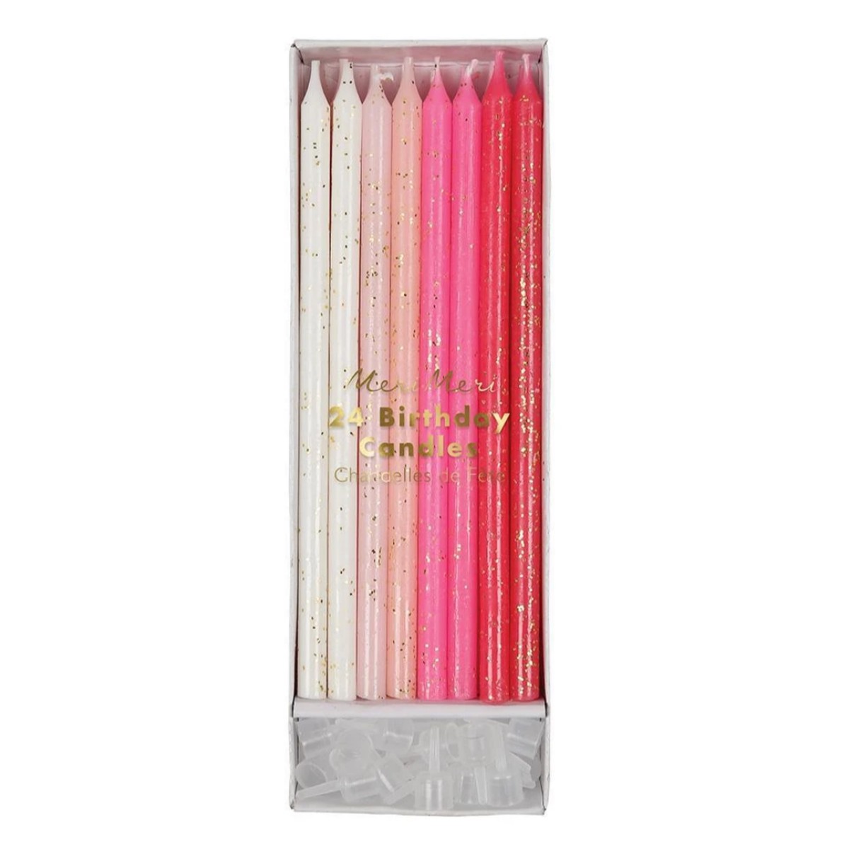 Pink Glitter Candles (24pk)