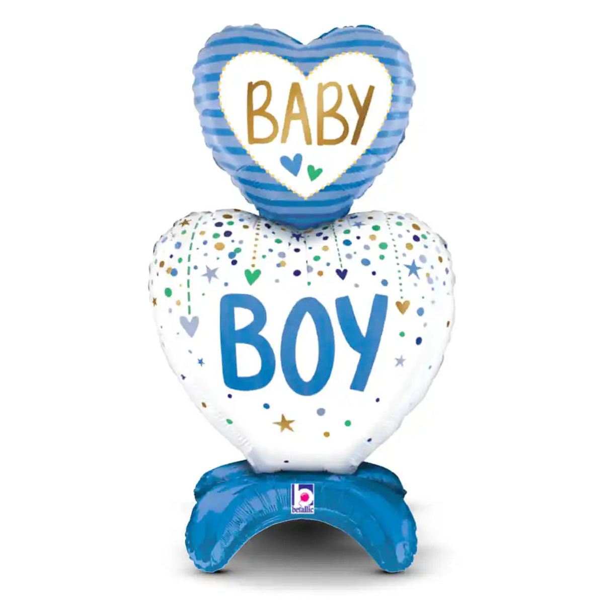 Standups Baby Boy Hearts Foil Balloon 28in