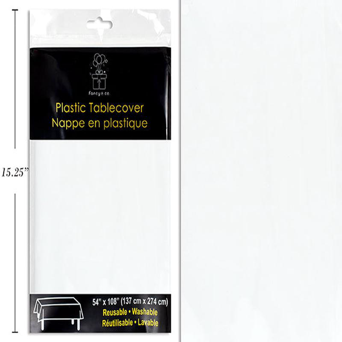 White Plastic Rectangular Table Cover 542151088243 Heavy Duty ( 405 sq ft )