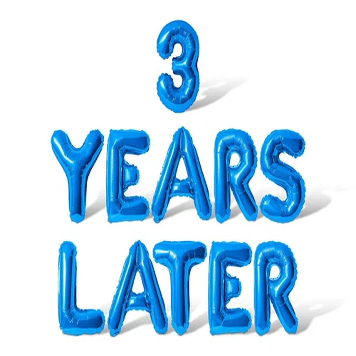 3 YEARS LATER Letter & Number Balloon Banner – 3rd Birthday Party Decorations