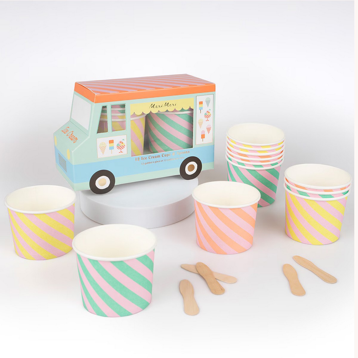Ice Cream Cups Spoons