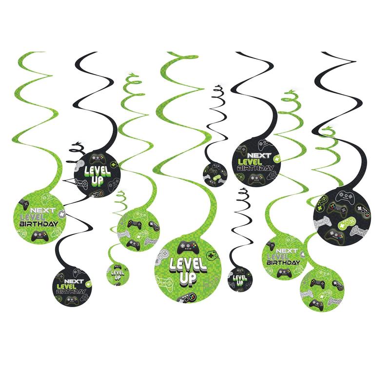 Level Up Spiral Decorations 12pc – Amscan