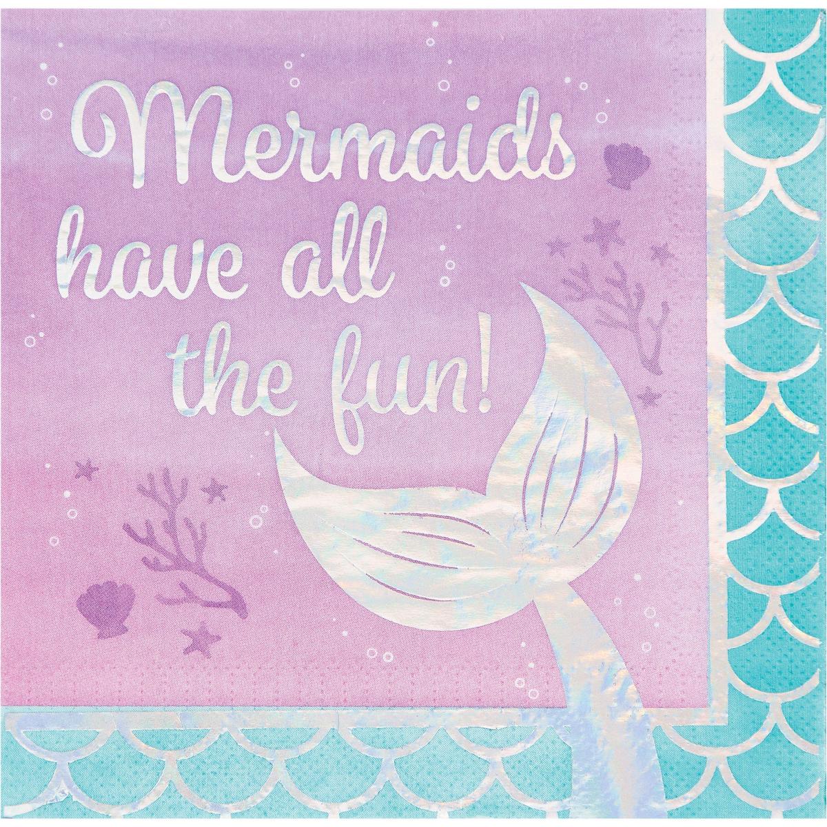 Mermaid Shine Luncheon Napkins – Mermaid Fun | 16ct