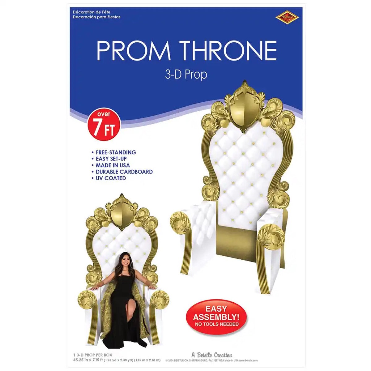 3-D Prom Throne Prop White and Gold