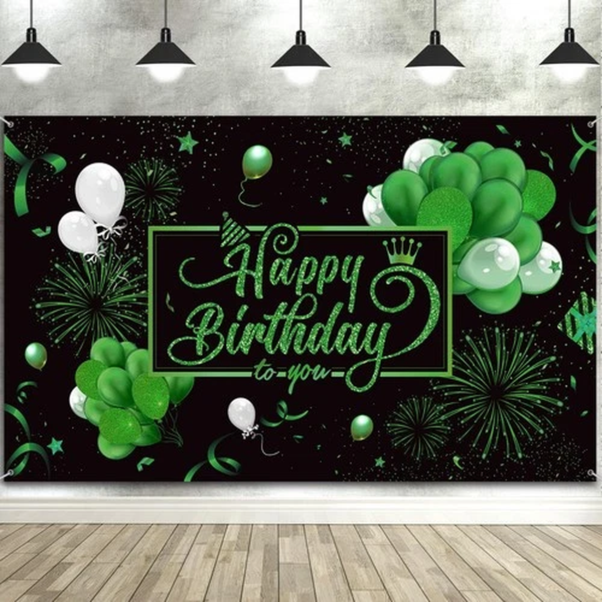 Happy Birthday Backdrop Banner – Large Fabric Photo Background for Parties
