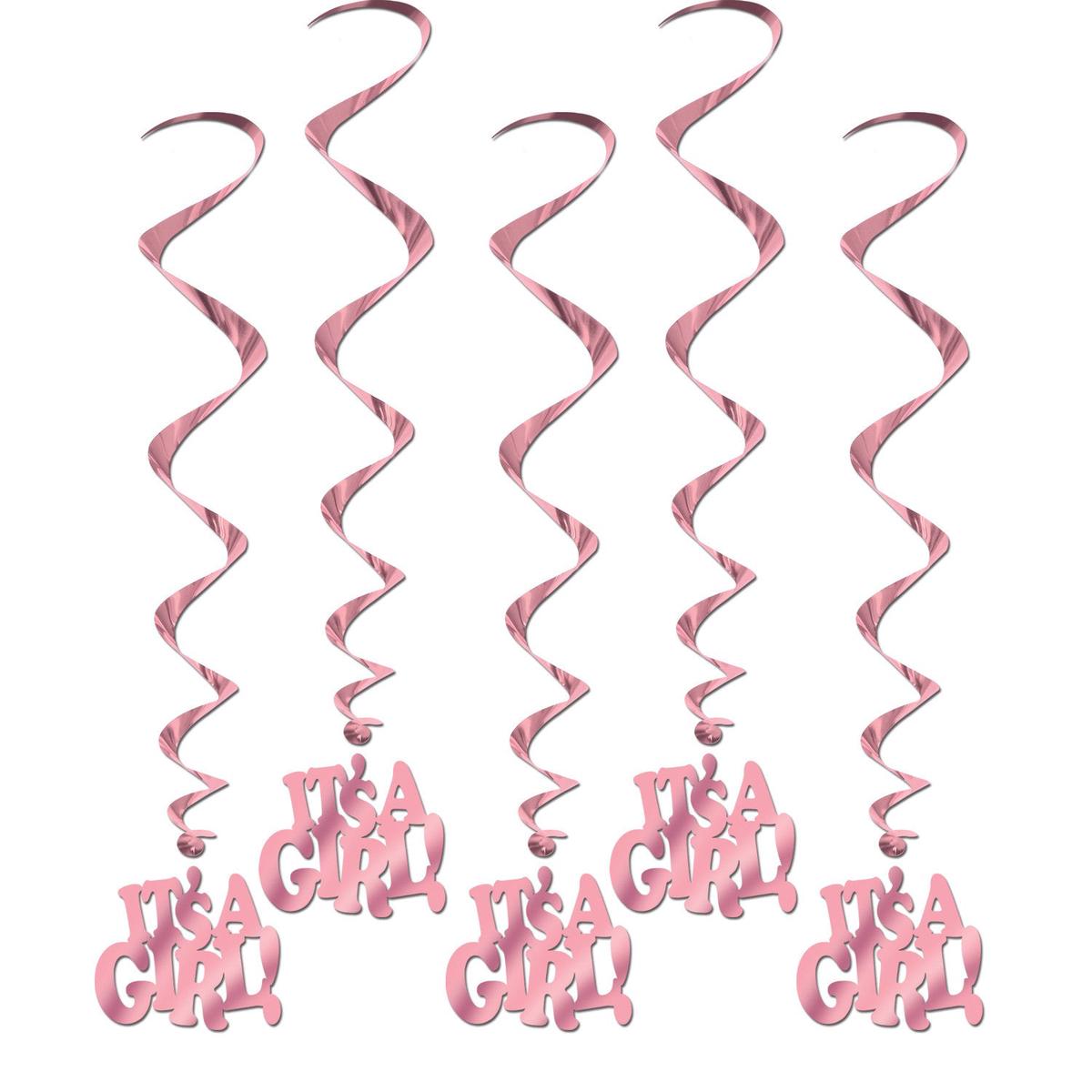 It’s A Girl Pink Swirl Hanging Decorations | 5ct