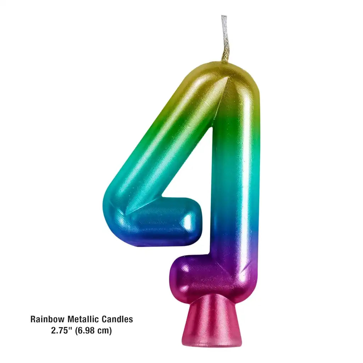 Metallic Rainbow Number Candle 4