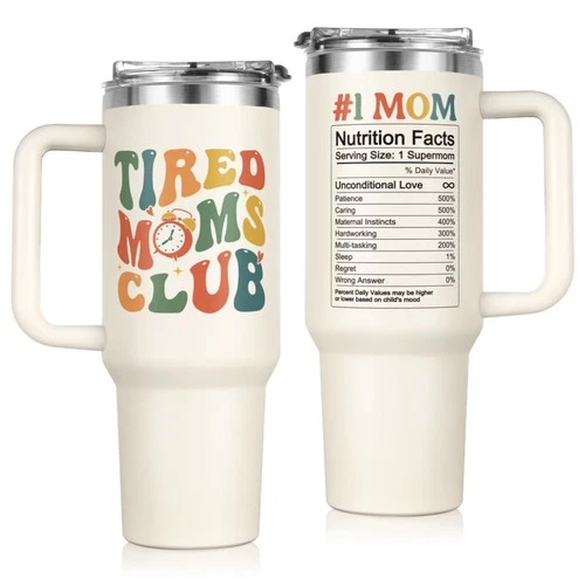 Funny Mom Gifts for Women 40oz Tumbler with Handle and Straw Lid, Mothers Day Gi