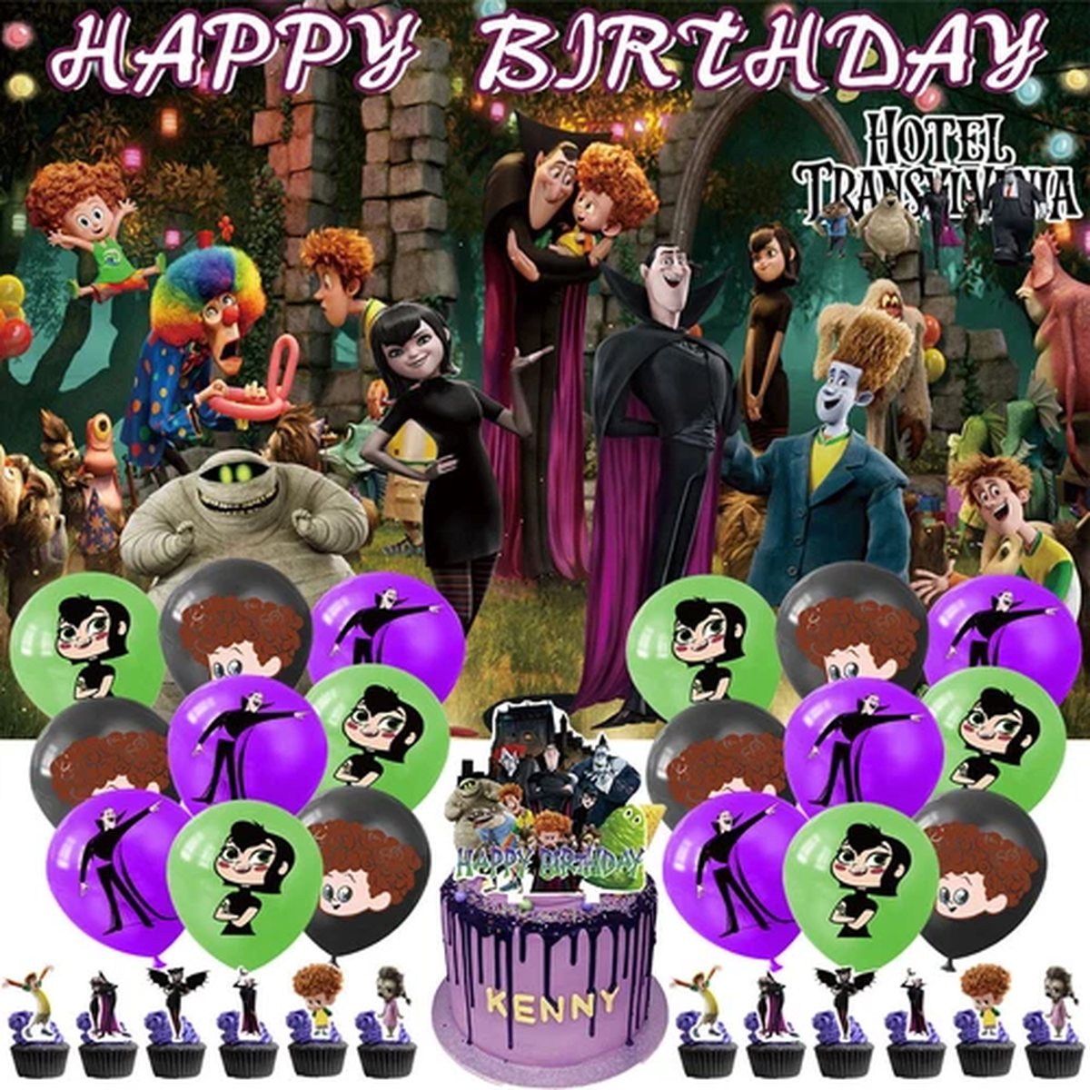 Hotel Transylvania Party Supplies Birthday Decor Set Balloons Cake Topper Banner