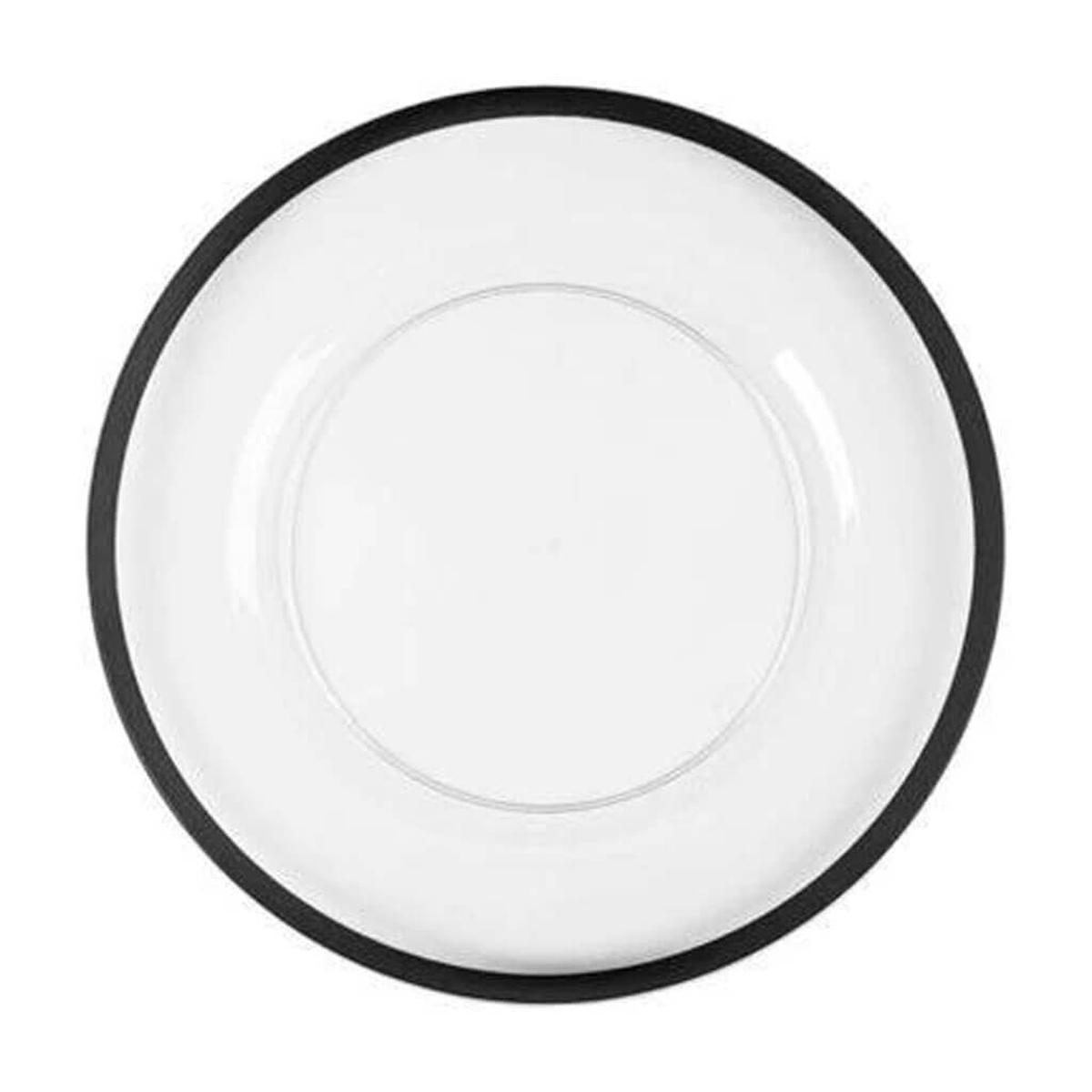 Clear with Black Rim Charger Plate 13in