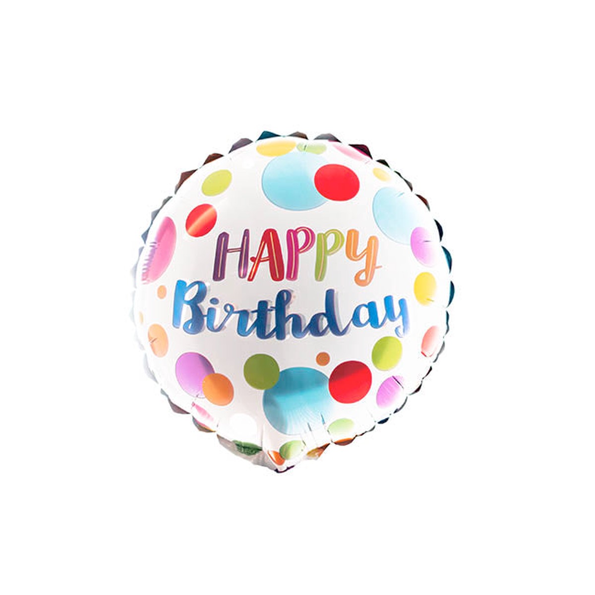 Foil Balloon 9″ (22.5cmD) Happy Birthday Dotted Multi
