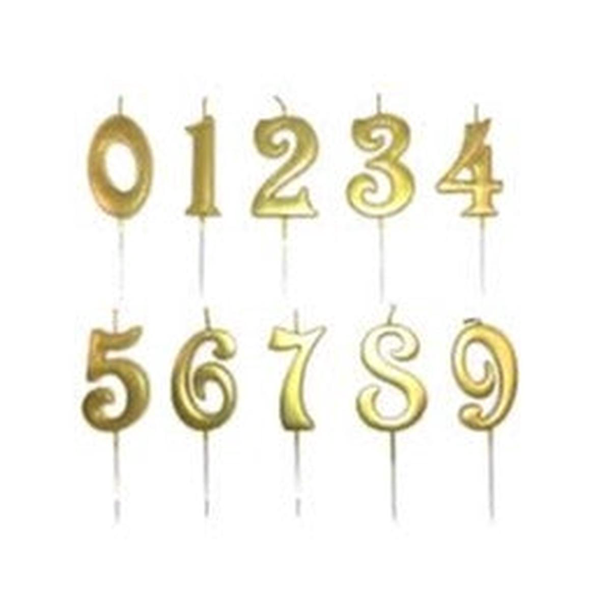 Glitter Gold Numbered Candles