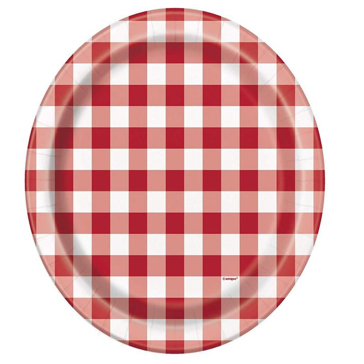 Red Gingham 9 inch Paper Plates 8ct