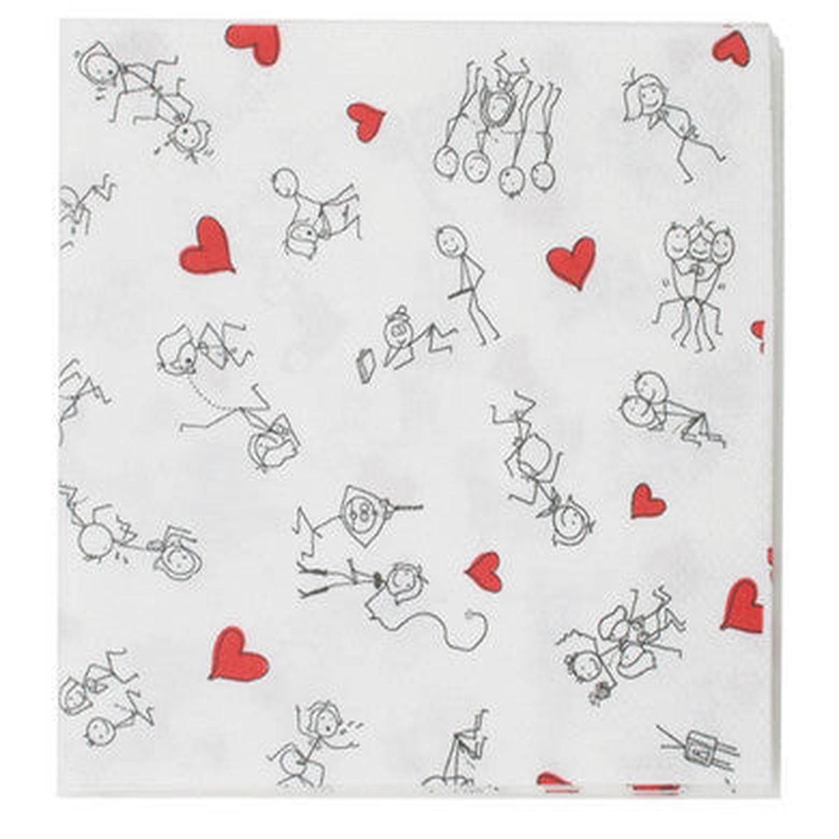 Stick Figure Style Napkins – 8 Pack