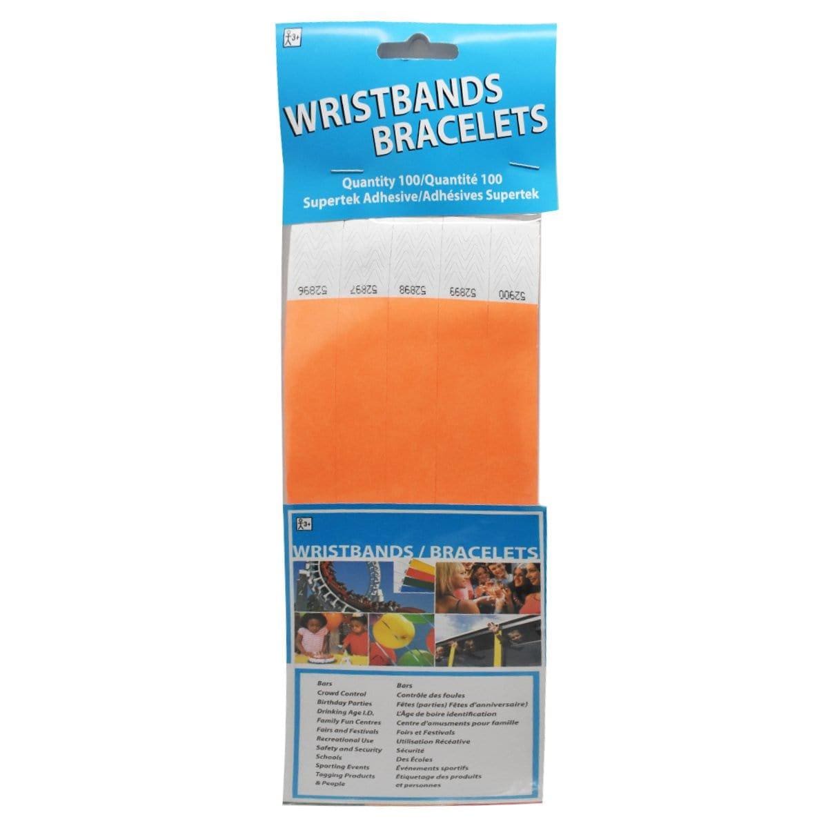 Wristband Supertek 3/4in Neon Orange 100 Pkg.