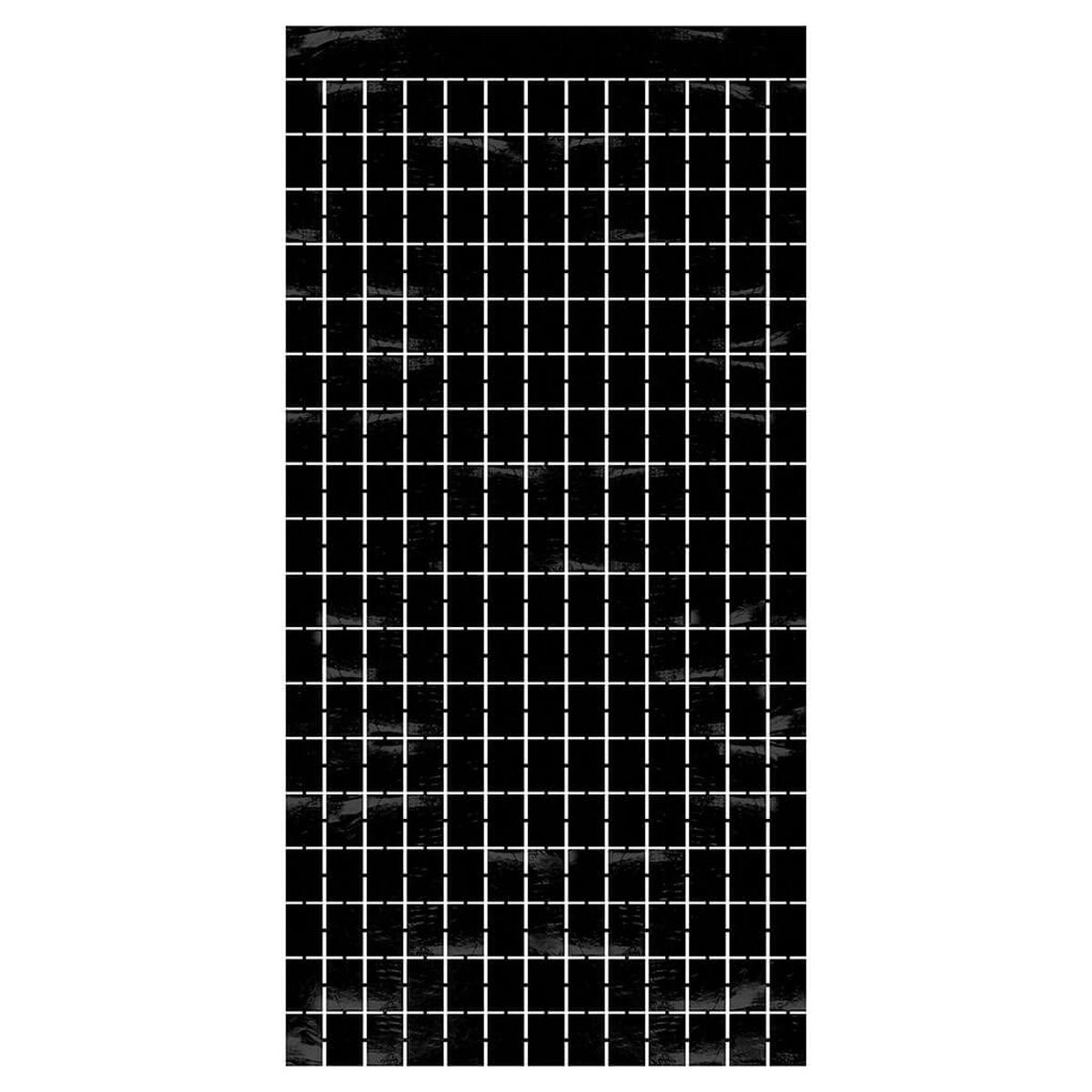 Metallic Square Curtain 65ft Black