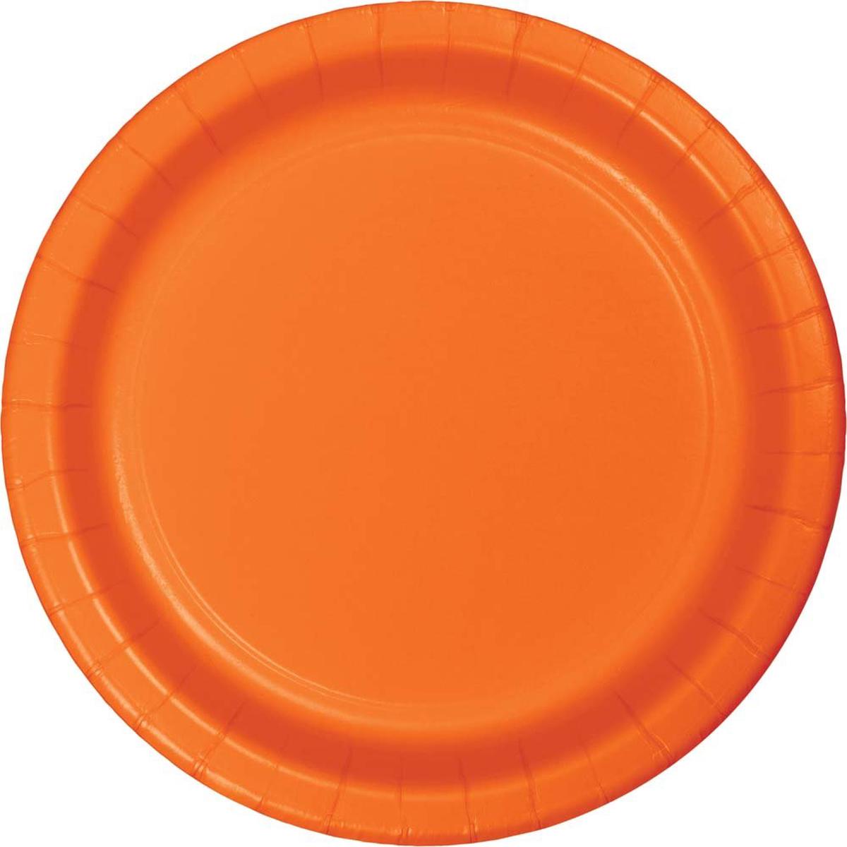 Sunkissed Orange Paper Plates 7″ | 24ct