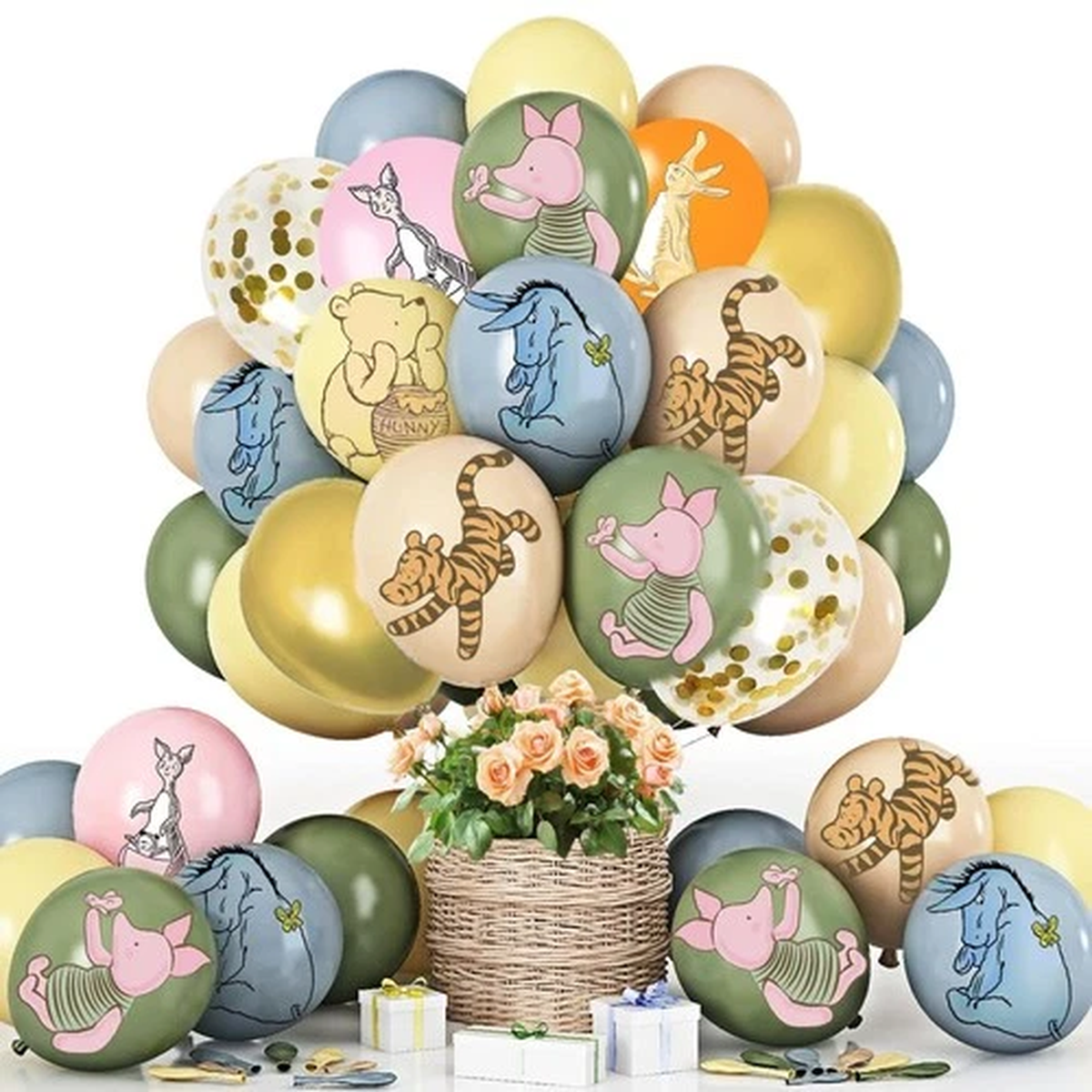 48PCS 12Inches Winnie Balloons for the Pooh Baby Shower DecorationsWinnie Ba