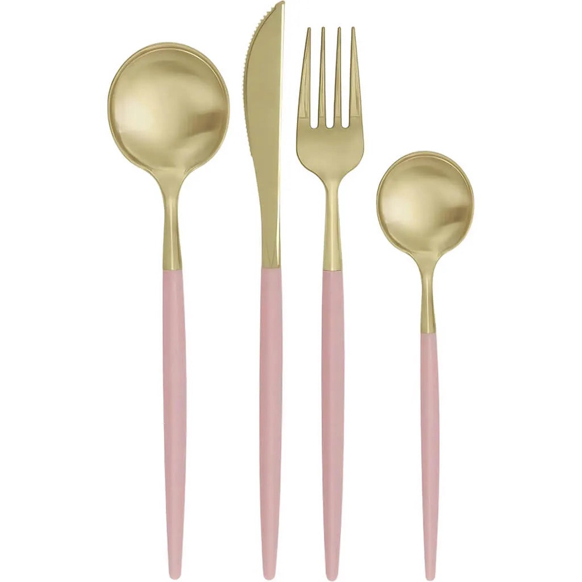 Dusty Rose Gold Assorted Plastic Cutlery Set of 4