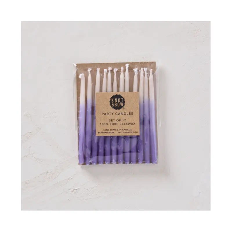 Violet Ombre Beeswax Birthday Candles (pk12)
