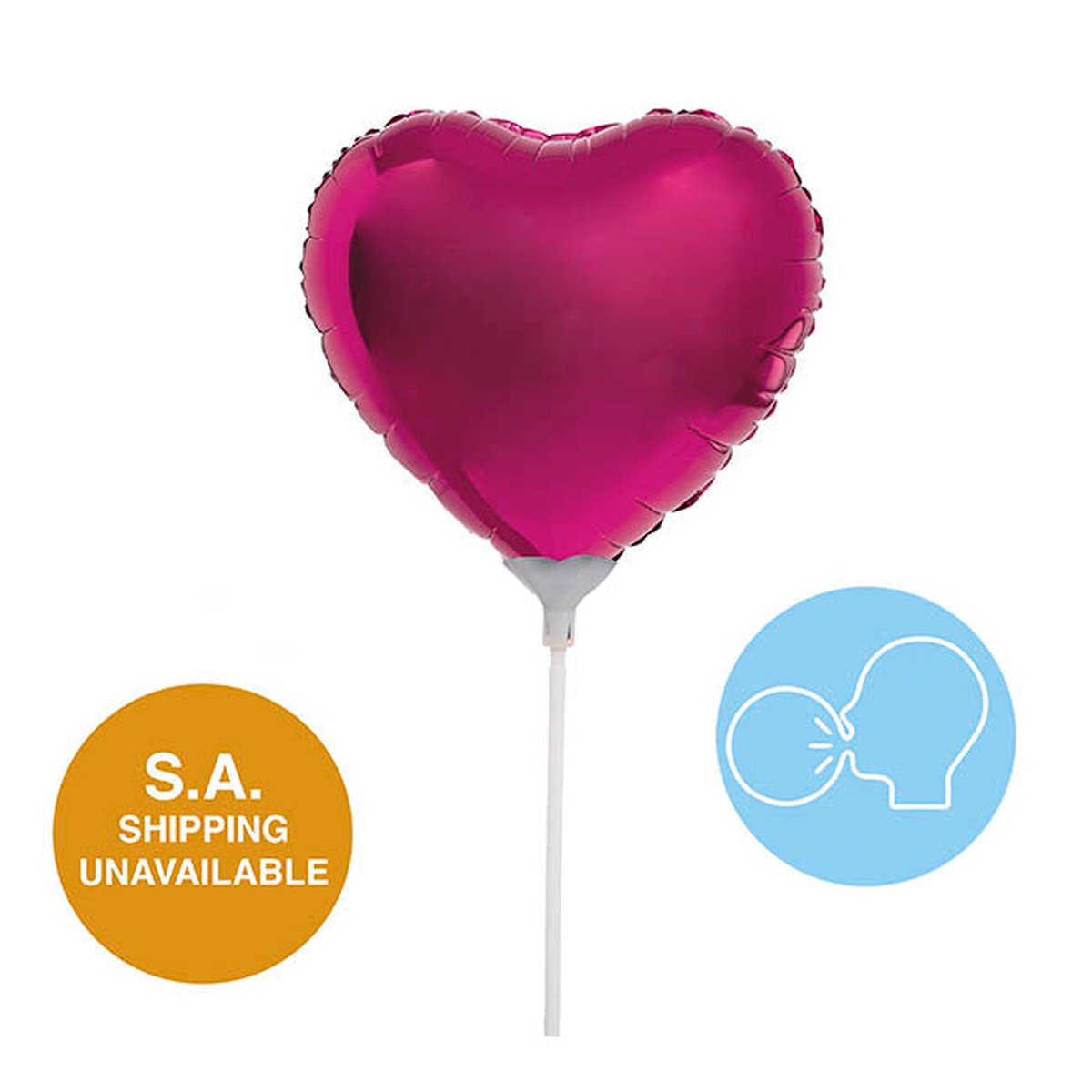 Foil Balloon 9″ (22.5cmD) Pack 10 Love Heart Hot Pink