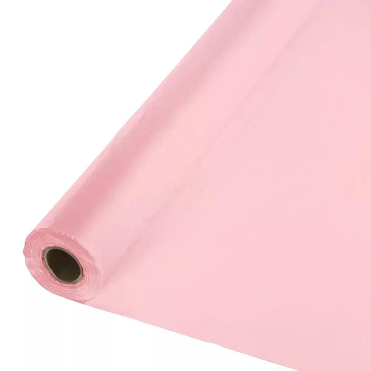 Classic Pink Plastic Tablecover Roll 100’x40″ | 1ct