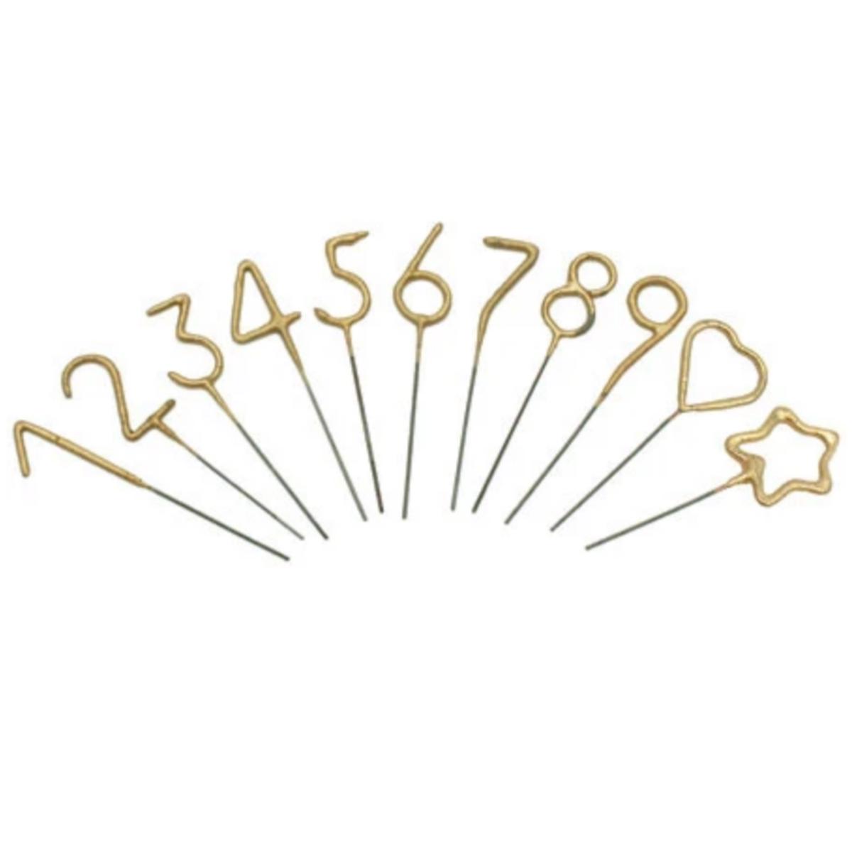 Mini Gold Number Sparklers 4″