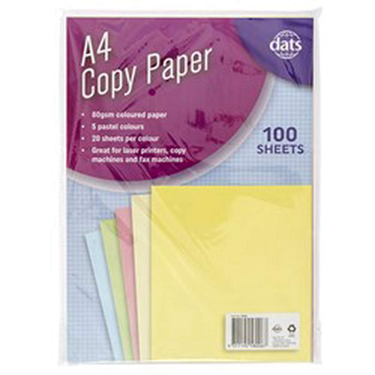 PAPER COPY A4 PASTEL CLRS 100PK