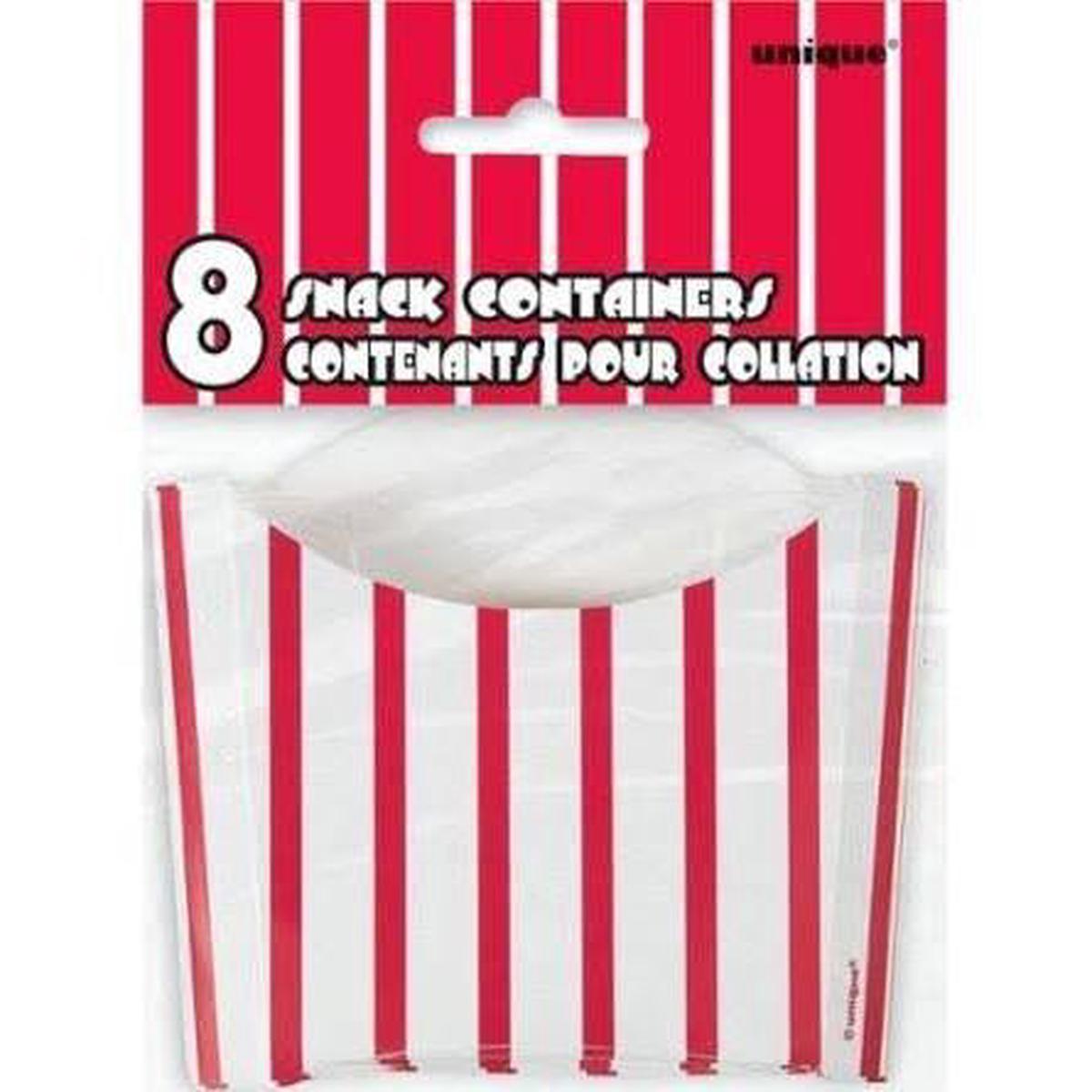 Red Striped Snack Containers | 8 ct