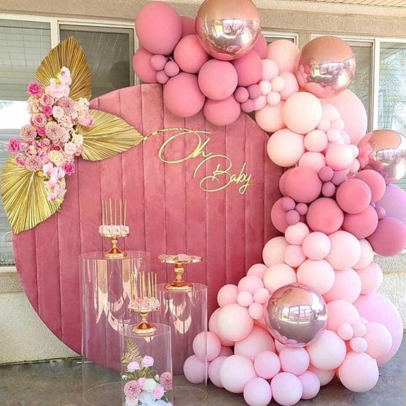 119pcs Peach Pink Balloon Arch Garland Kit Rose Gold Chrome Latex ,Wedding Party Decor, birthday party, Bridal Shower, babyShower