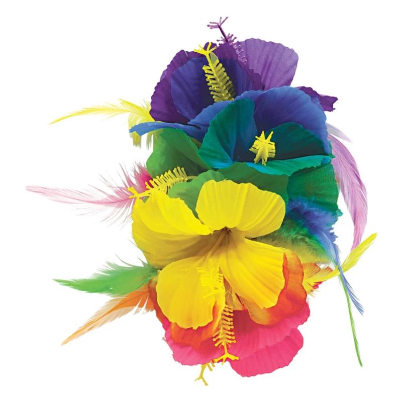 4″ Rainbow Deluxe Floral Barrette – Amscan