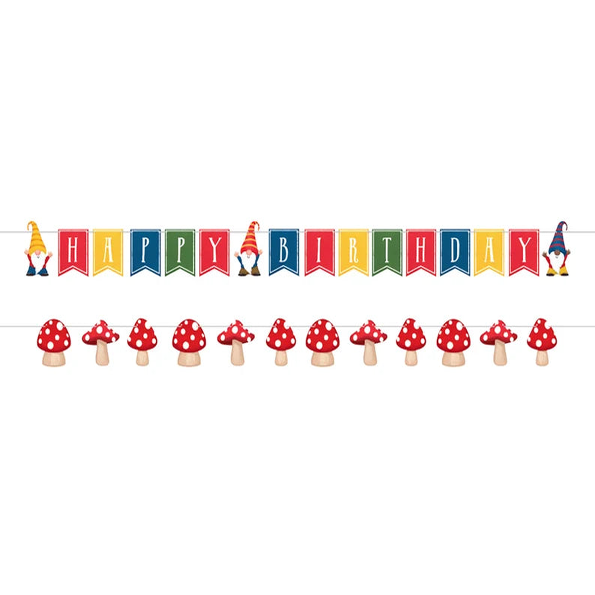 Enchanted Forest Gnomes Birthday Banner