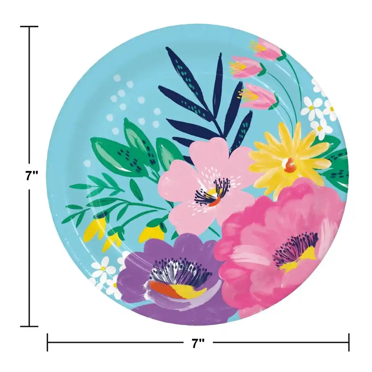 Fresh Florals Lunch Plate 7in 8ct