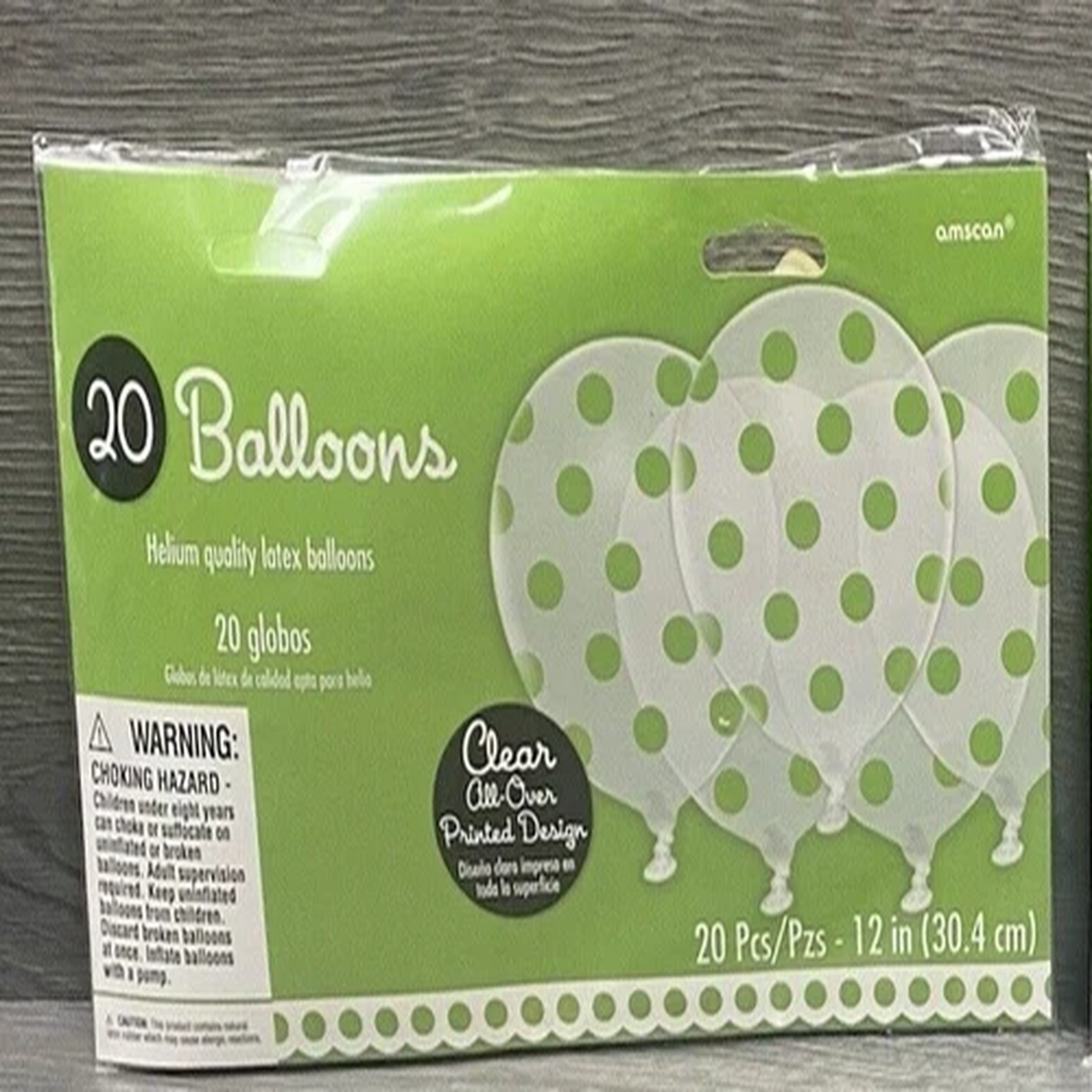 Clear Green Polka Dot 20ct Bright Modern Party Decoration Latex Balloons 12″