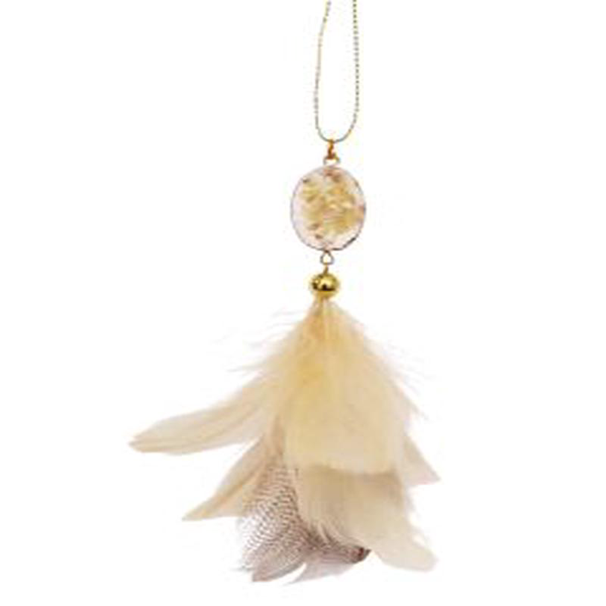 FEATHER HANGING DECO WGEMSTONE XMAS