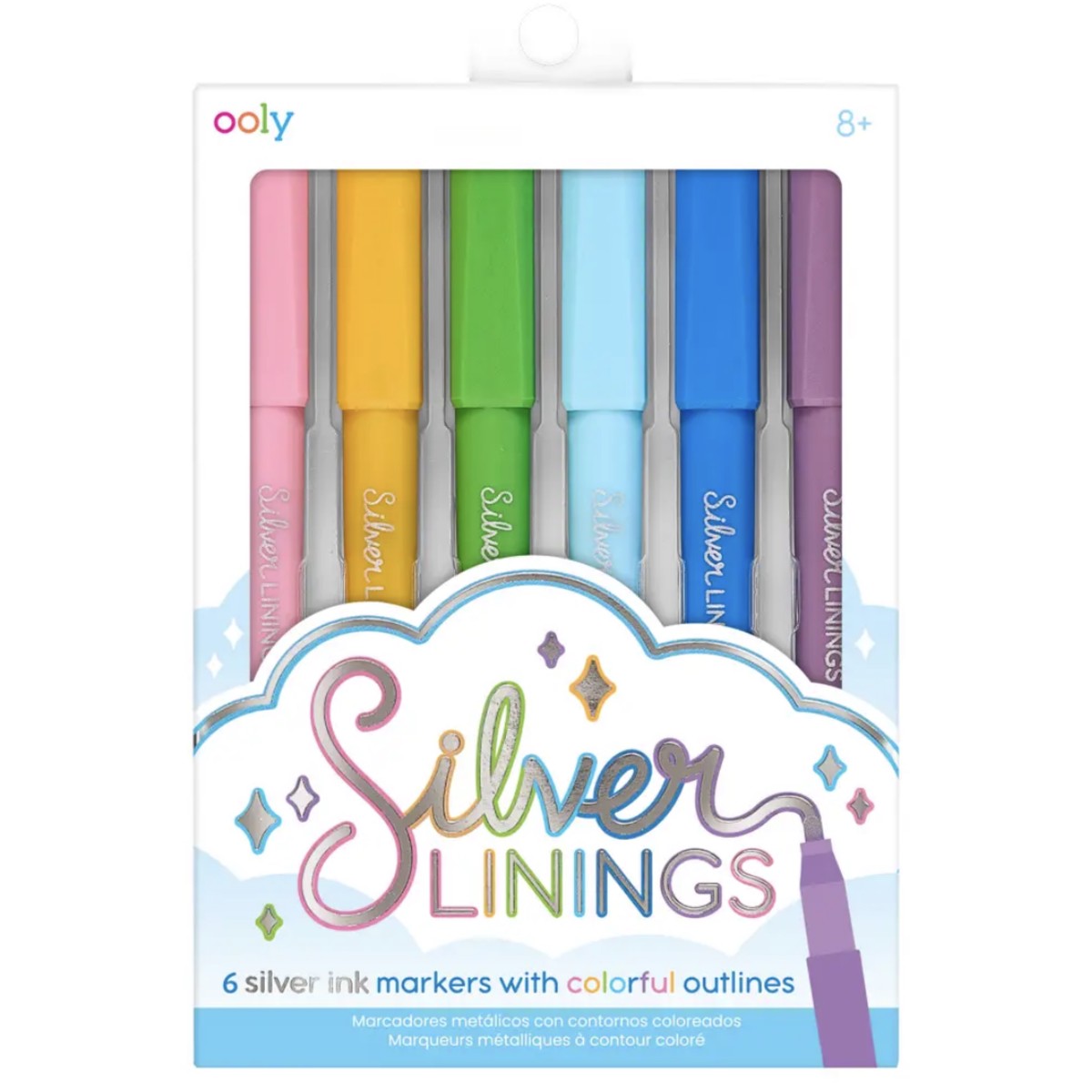 Silver Linings Outline Markers – Set of 6