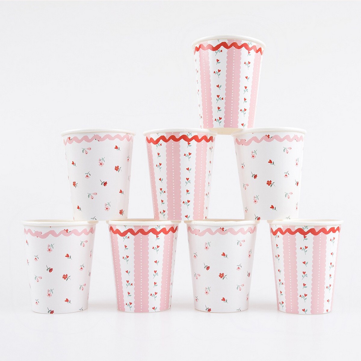 Vintage Rose Cups (8pk)