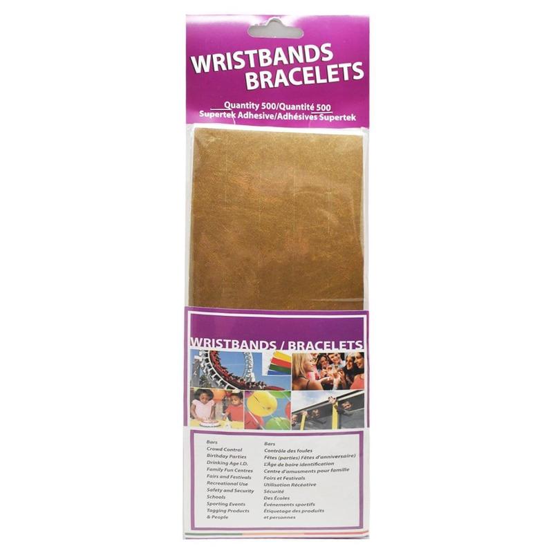 Wristband Supertek 3/4 in. 500 Per Package – Gold