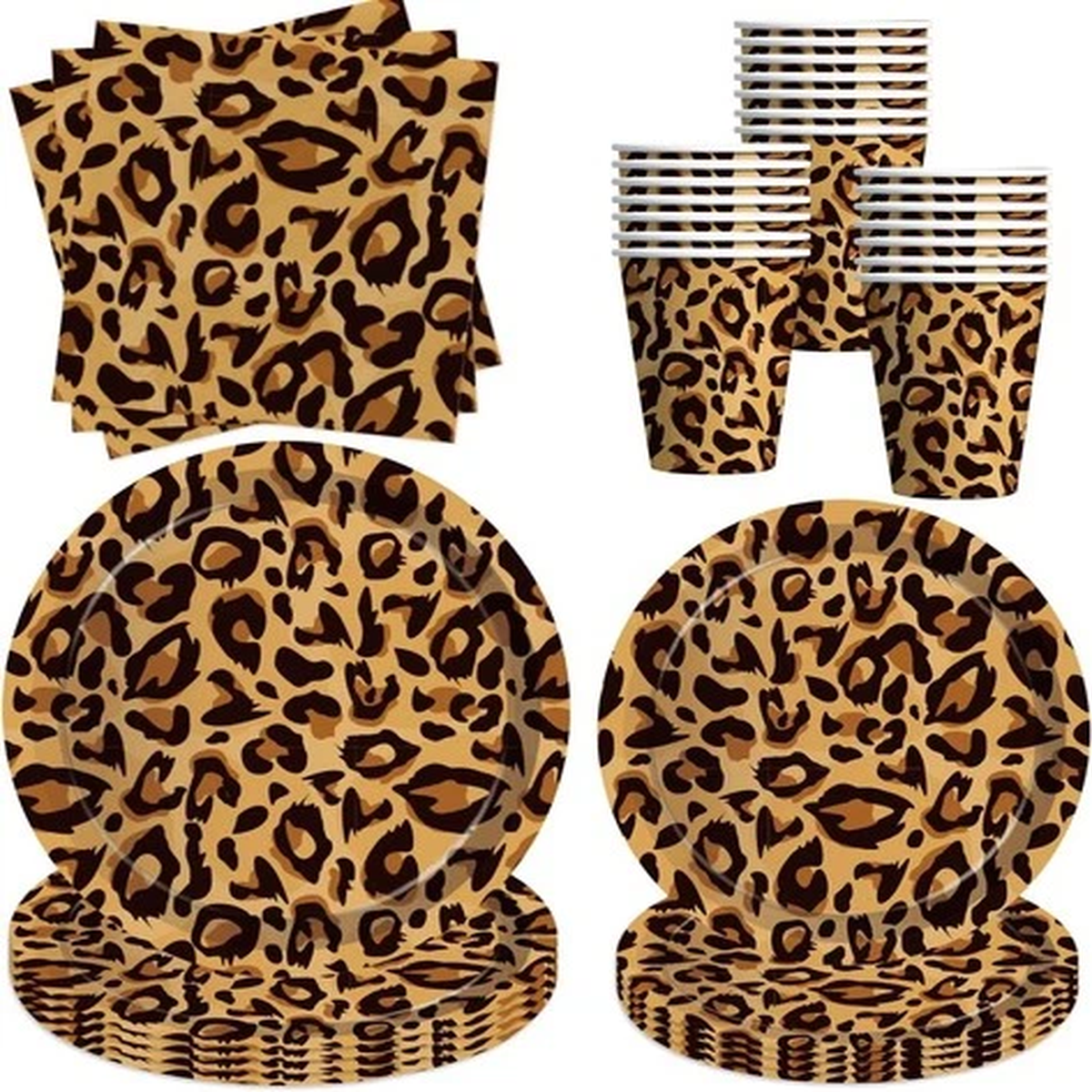 Leopard Print Plates And Napkins Party Supplies – Cheetah Print Birthday Deco…