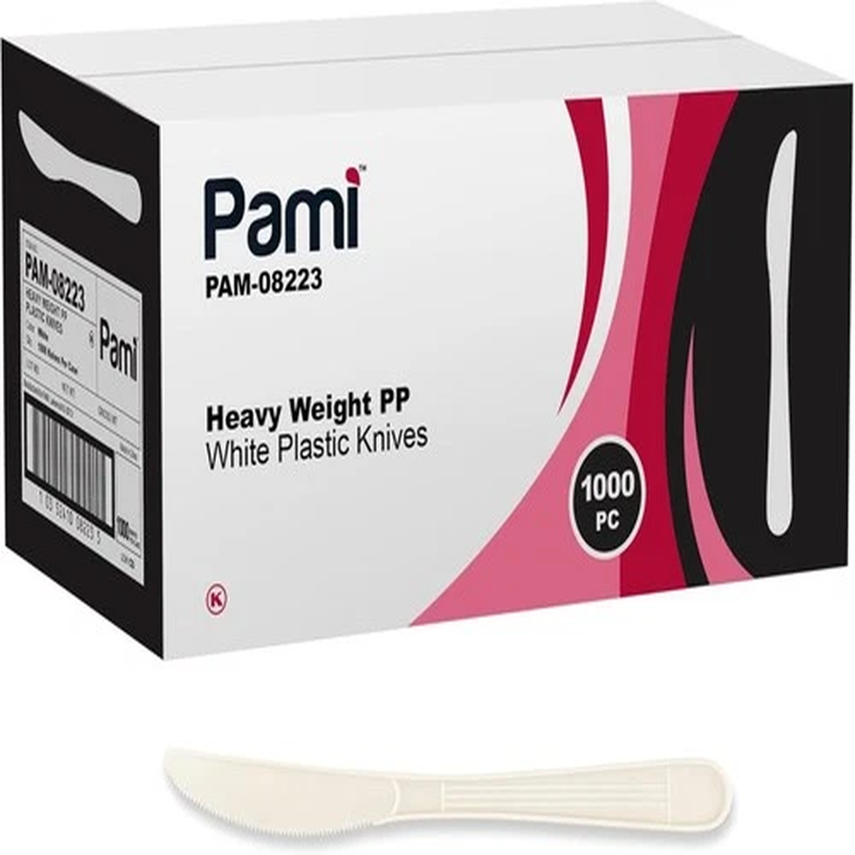 PAMI Heavy-Weight Plastic Utensils 1000 Ct Bulk | Disposable Forks Knives Spoons