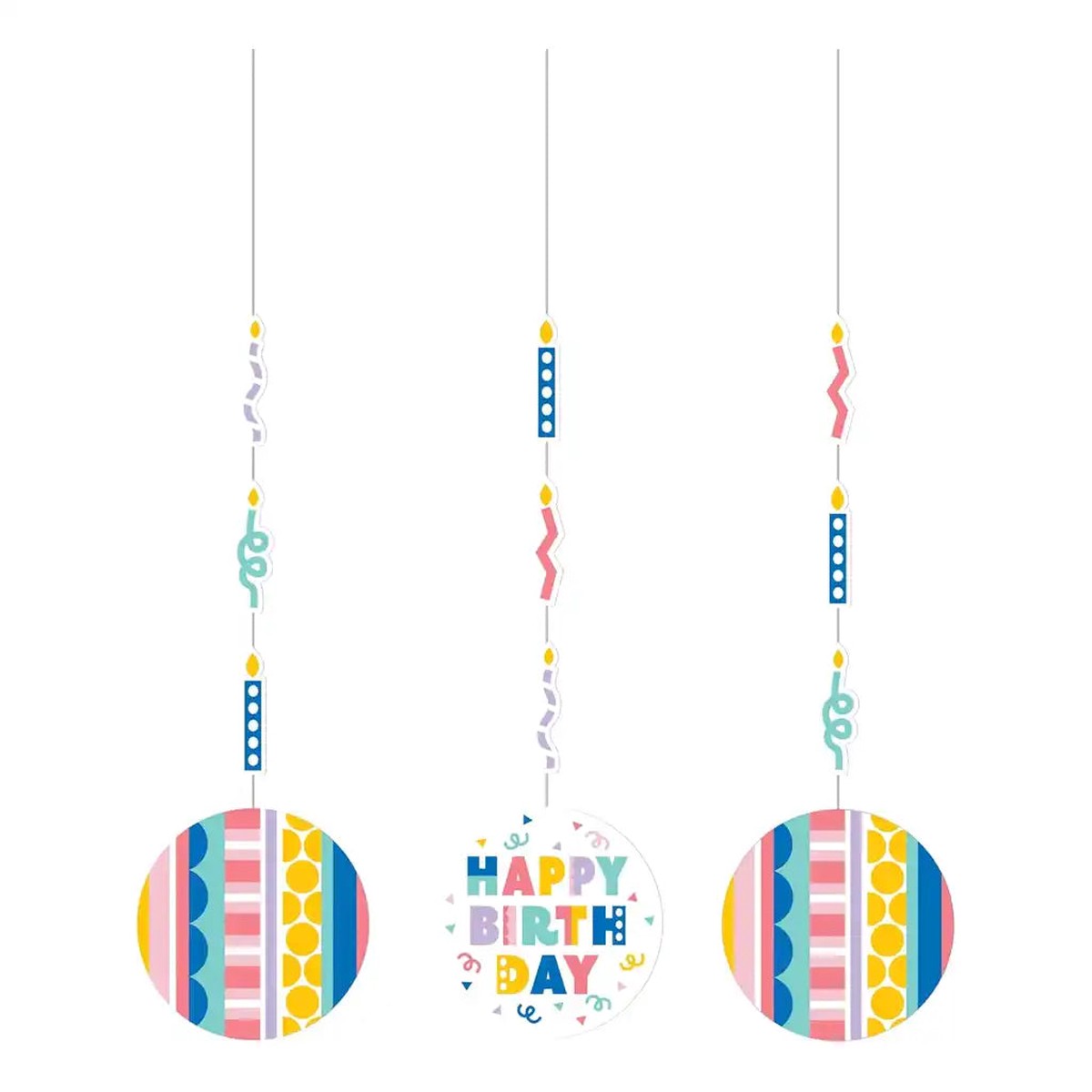 Party Patterns Hanging Cutouts 3ct