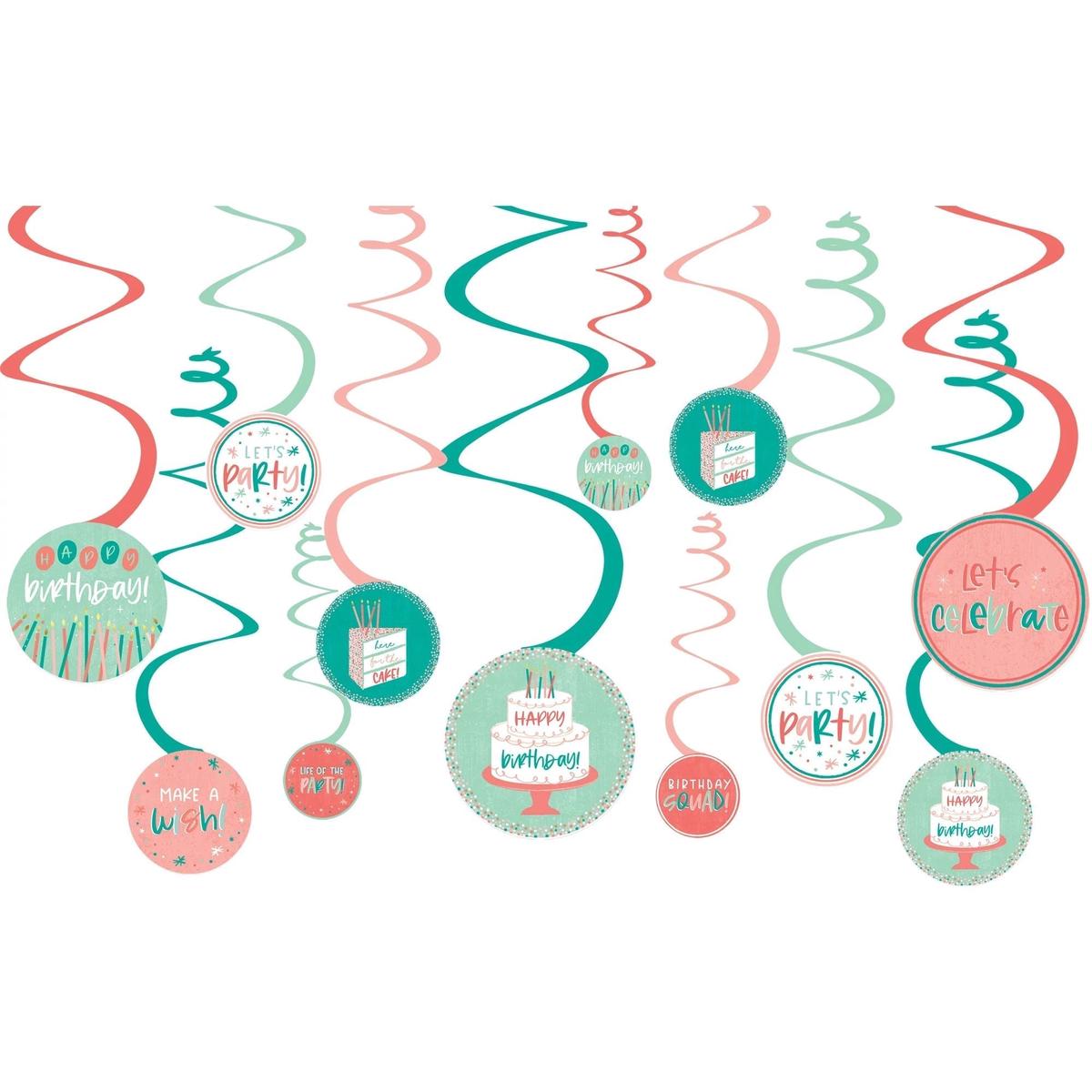 Spiral Decorations – Happy Cake Day – Amscan