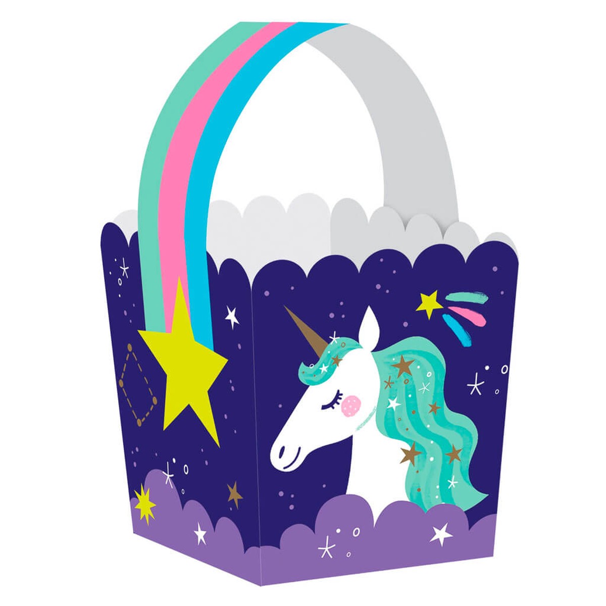 Unicorn Galaxy Treat Box with Handle 8ct