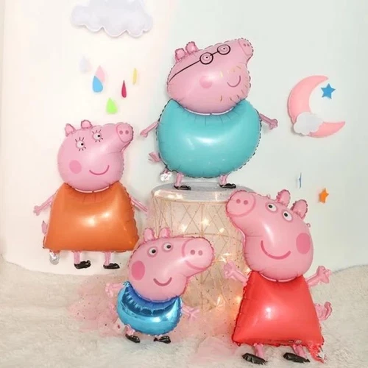 4pcs PEPPA PIG George Foil Balloons Birthday Party Decoration Air Helium Fill UK