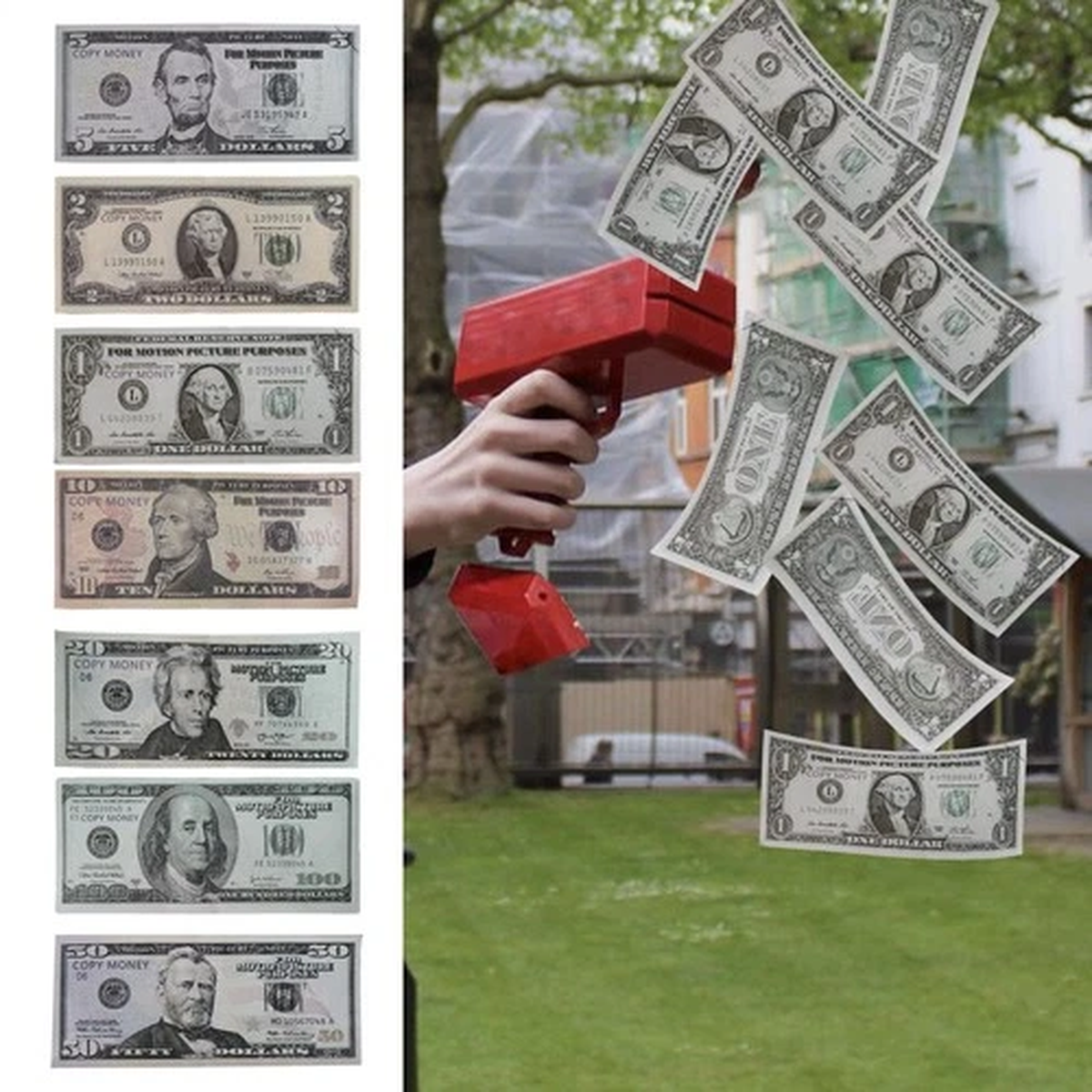 100 Fake Dollar Notes For Cash Cannon Money Gun Copy Toy Wedding Party