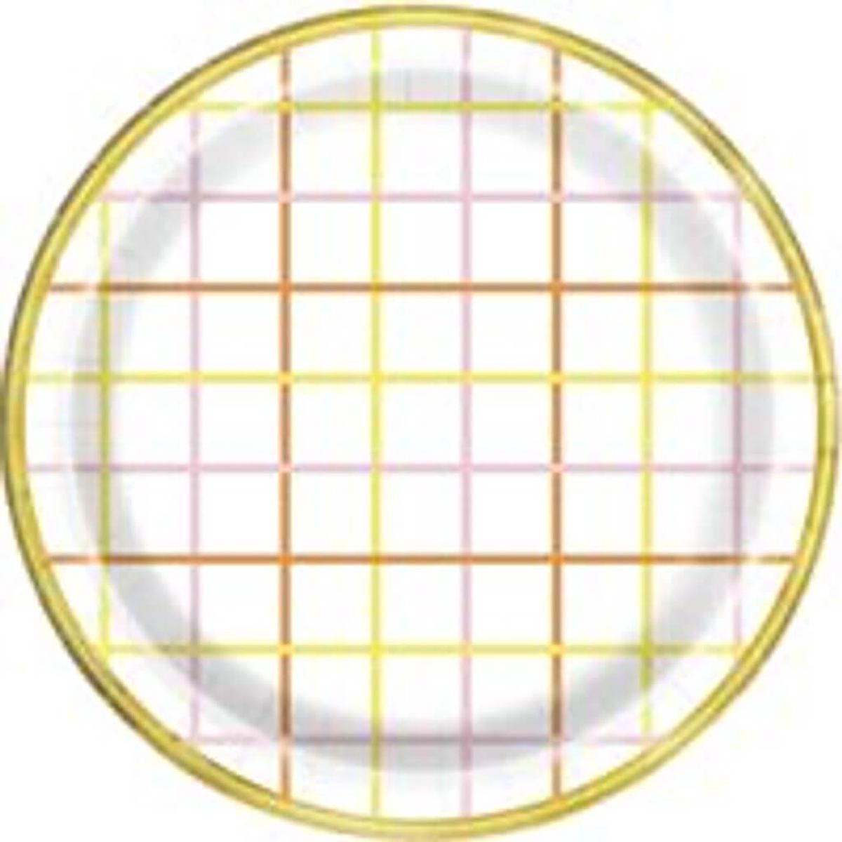 Spring Daisy Plaid Dinner Plates 9in 10ct