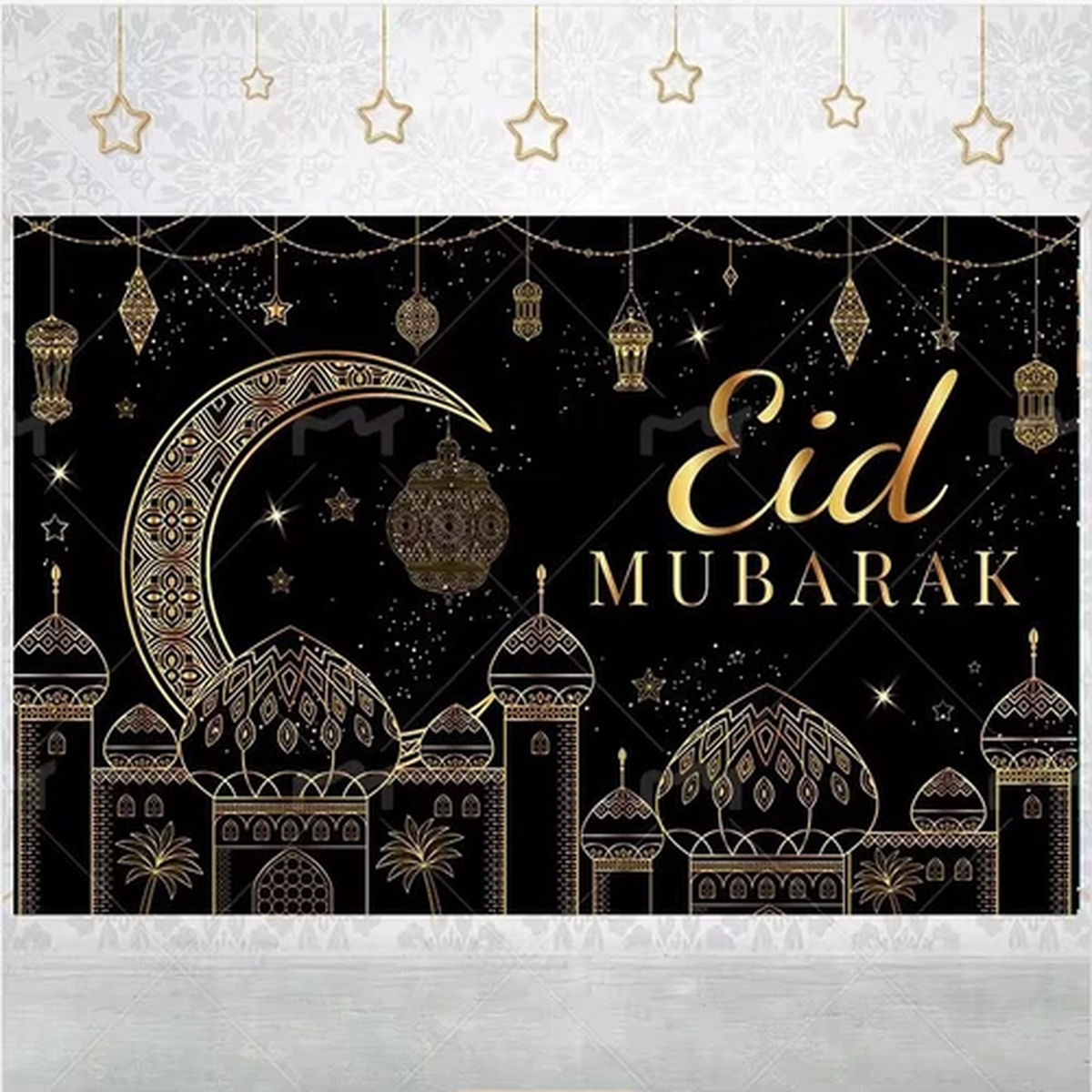 “Eid Mubarak”- Eid Celebration Elegant Party Backdrop for holy EID